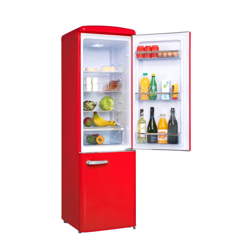 Frigorifero Combinato Retro Vintage Rosso 244L CB255RRA++ - FrigeluX